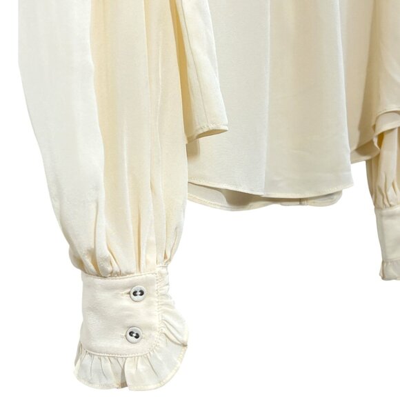 Ulla Johnson Philipa Silk Button Front Shirt Blanc Ivory Size 2 Pre-Loved $425 - Picture 4 of 5